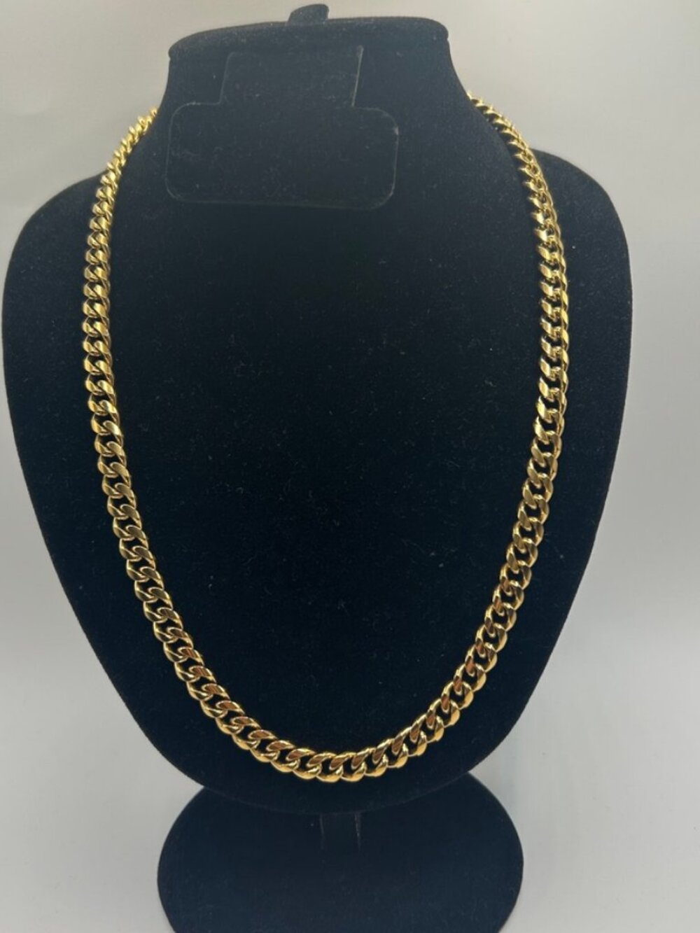 Cuban Link Chain Real Gold 7mm 26 Inch Plated Stainless Steel Durable Mens